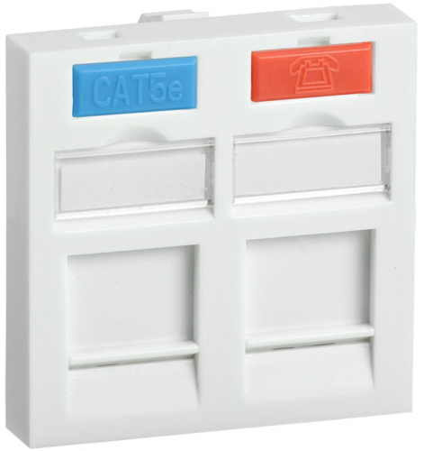 Вставка 45х45мм для 2 мод. Keystone Jack с маркером ITK