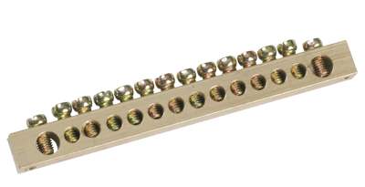 Шина PEN "земля-ноль" 6х9мм 14/2 (14групп/креп по краям) ИЭК