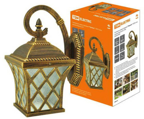 Светильник садово-парковый "Прованс" 100 Вт, вниз, шагрень/бронза Е27, TDM										