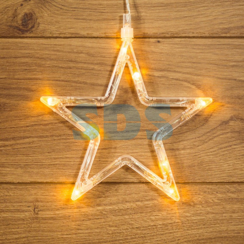 Фигура светодиодная "Звездочка" на присоске с подвесом, ТЕПЛЫЙ БЕЛЫЙ