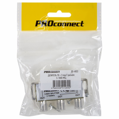 Делитель ТВх3 под F-разъем, 5-1000МГц PROconnect