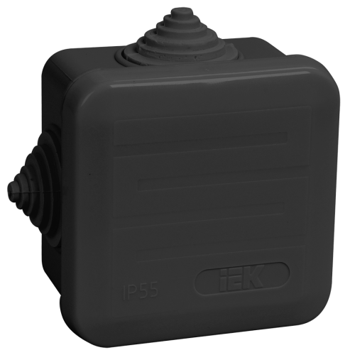 Коробка расп. КМ41236 70х70х40мм IP44 4 вв. черная IEK
