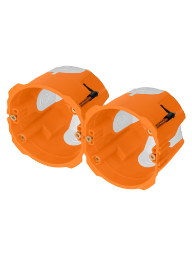 Установочная коробка СП D73х65 мм, 2-х компон., саморезы, пл. лапки, IP30, оранж., TDM SQ1403-2001