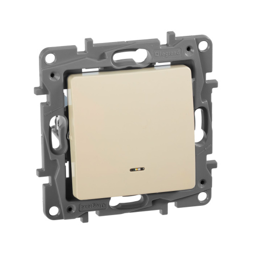 Переключатель 1-клавишный с подсветкой Слоновая кость Legrand Etika