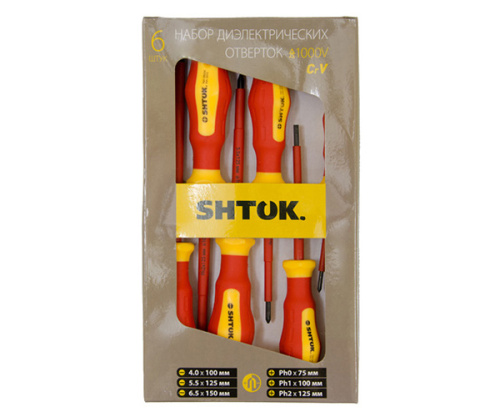 Набор отверток 6шт. картон 1000В ШТОК 
