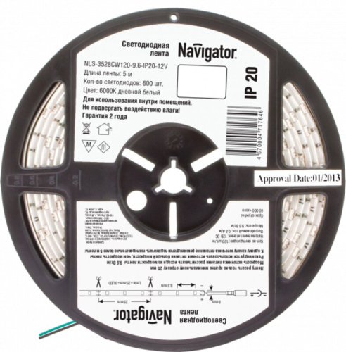 Светодиодная лента Navigator 71 764 NLS-3528СW120-9.6-IP20-12V R5