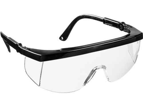 Очки STAYER защитные с регулируемыми по длине дужками, поликарбонатные прозрачные линзы с оправой