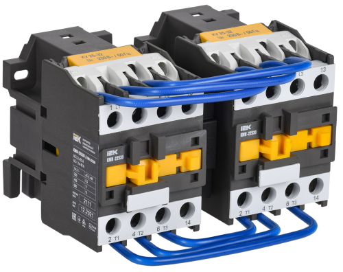 Контактор КМИ-22530 реверс 25А 230В/АС3 2НО IEK