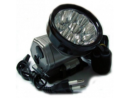 Фонарь Космос H10LED Accu налобный аккумуляторный,600 Mah NI-MN встроенное зарядное устройство