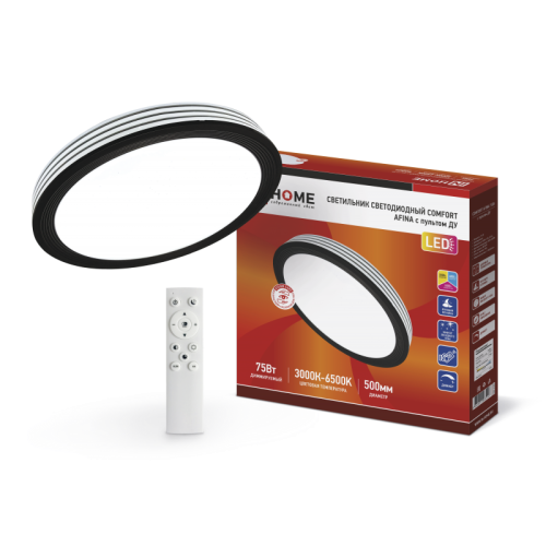 Светильник светодиодный COMFORT AFINA 75Вт 230В 3000-6500K 6000Лм 500x85мм с пультом ДУ IN HOME					