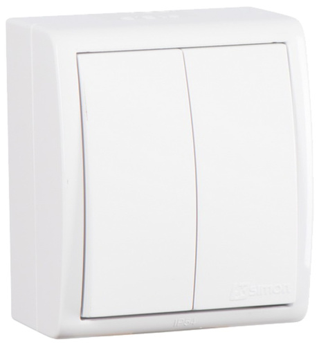 Выключатель О/У 2кл, IP54, 10А 250В, винтовой зажим, S15A, белый Simon