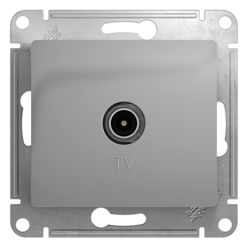 Розетка TV оконечная 1DB, механизм, АЛЮМИНИЙ GLOSSA