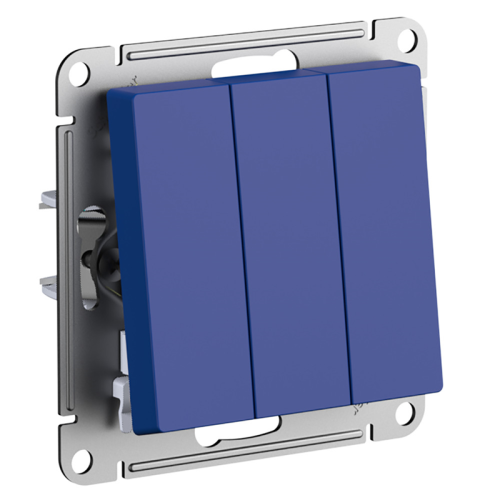 Выключатель 3-клавишный, сх.1+1+1, 10АХ, механизм, АКВАМАРИН, ATLASDESIGN