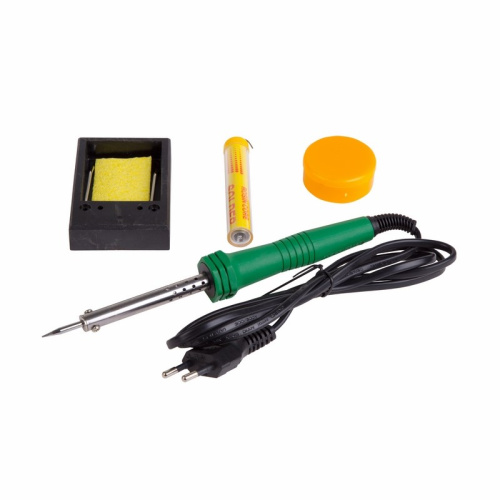 Набор для пайки REXANT №11 (паяльник 30Вт, подставка, губка для удаления припоя, канифоль, припой)