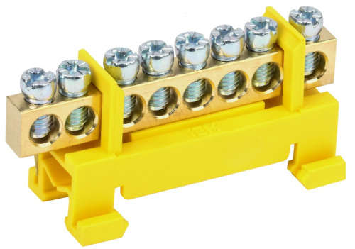 Шина PE "земля" на DIN-изол тип "Стойка" ШНИ-6х9-8-С-Ж ИЭК