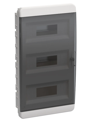 TEKFOR Корпус пластиковый ЩРВ-П-36 IP41 черная прозрачная дверь IEK