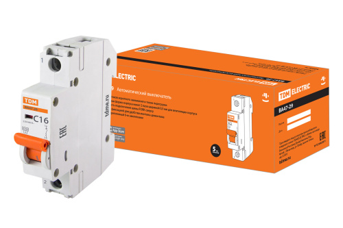 Авт. выкл.ВА47-29 1Р 16А 4.5кА х-ка С TDM