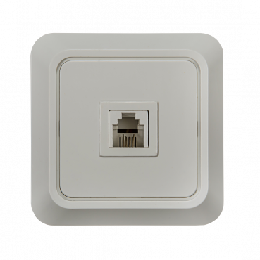 Розетка ТЛФ BOLLETO ASD белая накладная 7034