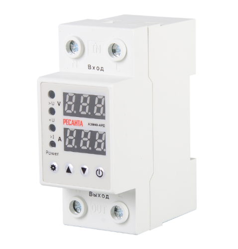Блок защиты по напряжению "Ресанта" АЗМ-40АРД регулируемый (с дисплеем)