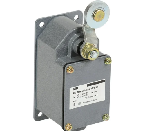 Выключатель концевой ВК-200-БР-11-67У2-21, рычаг с роликом, ход вправо, cамовозврат, ст. 2- 51мм, IP