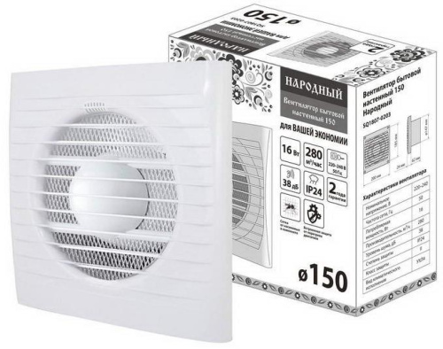 Вентилятор бытовой настенный 150 Народный TDM