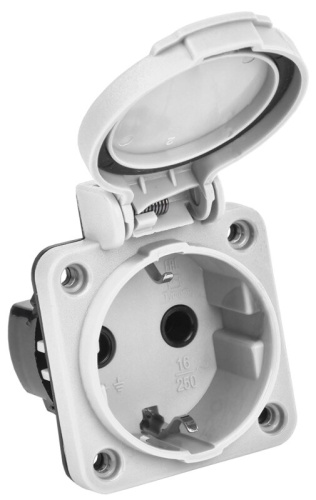 Розетка панельная SCHUKO РП13-3 IP54 серый MAGNUM IEK