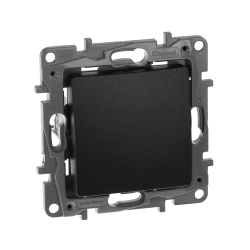 Переключатель 1-клавишный 10АХ, авт. клем 250В Антрацит Legrand Etika 