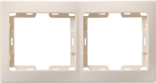 Рамка 2местн. горизонт. КВАРТА (кремовый) РГ-2-ККм 