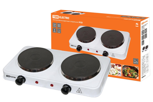 Электроплитка двухконф. ЭПД2 230 В, 2х1 кВт, диск, TDM										