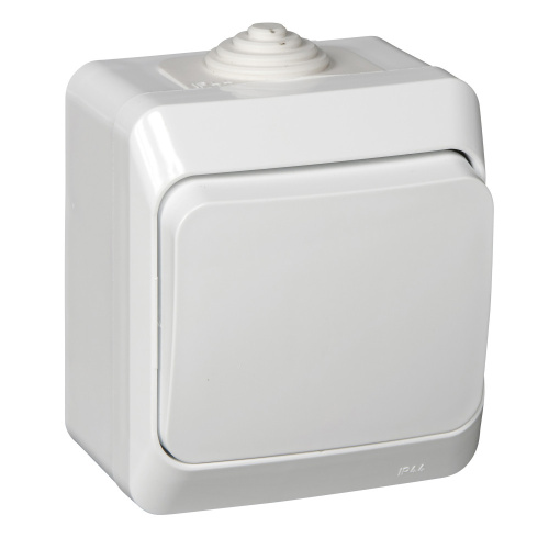 Выключатель О/У 1-клавишный 10 АХ, IP44 БЕЛЫЙ ЭТЮД