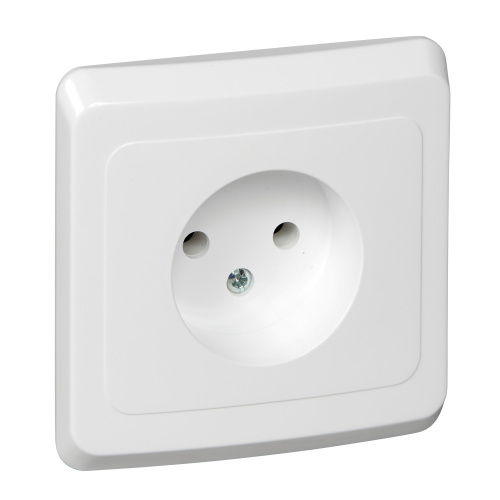 Розетка С/У без заземления без шторок 16А 250B, БЕЛЫЙ ЭТЮД
