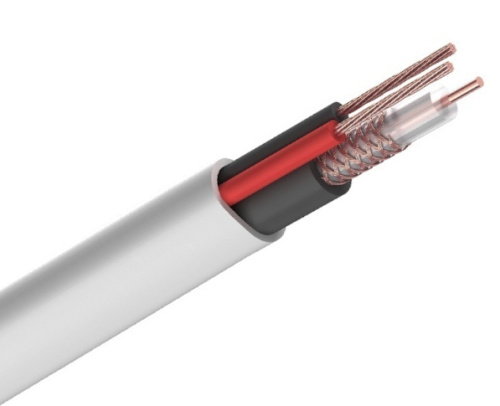 Кабель видеонаблюдения КВК-В-1,5+ 2x0,35мм², 200м., белый  REXANT