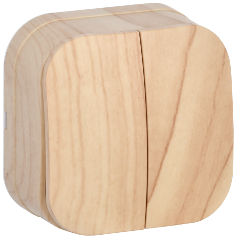 ВС20-2-0-ХС Выключатель двухклавишный для открытой установки 10А GLORY сосна IEK