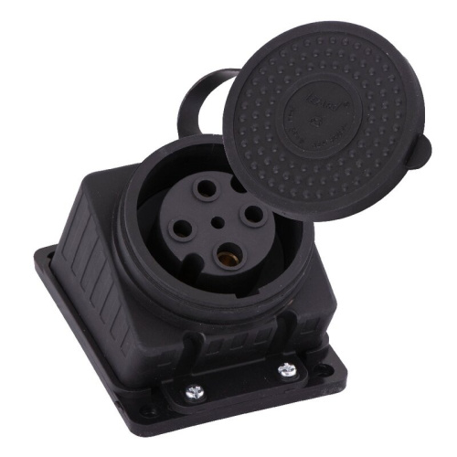 Розетка наруж. уст-ки наклонная трехфазная 3Р+E 3х32А 380V каучук