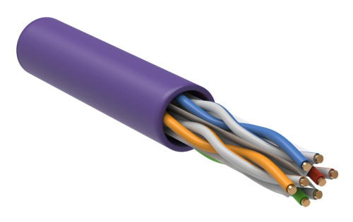 Витая пара U/UTP кат.6 4х2х23AWG solid LSZH фиолетовый (305м