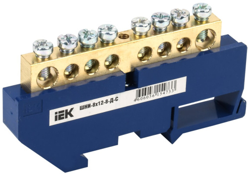 Шина N "ноль" DIN-изол ШНИ-8х12-8-Д-C ИЭК