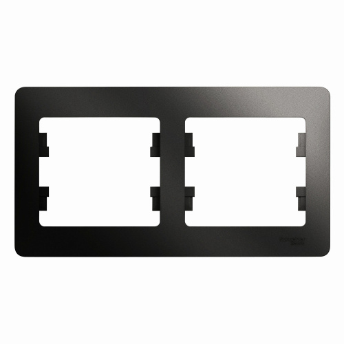 Рамка 2-постовая горизонтальная, Антрацит GLOSSA