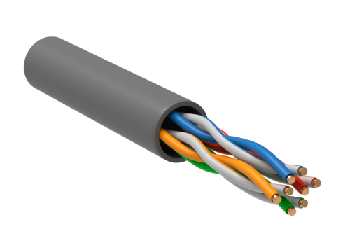 Витая пара U/UTP кат.5E 4х2х24AWG solid LSZH нг(А)-HF серый (305м) РФ/Т ITK 