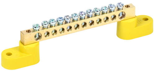 Шина PE "земля" на двух угловых изол ШНИ-6х9-12-У2-Ж ИЭК