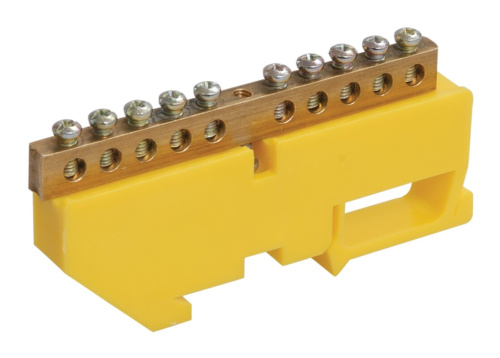 Шина PE "земля"изол на DIN-рейку ШНИ-6х9-16-Д-Ж ИЭК