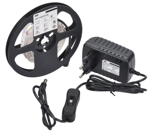 Комплект светодиодной подсветки "Сделай сам" (лента LED 5м LSR-2835W60-4,8-IP20-12В + драйвер + выкл
