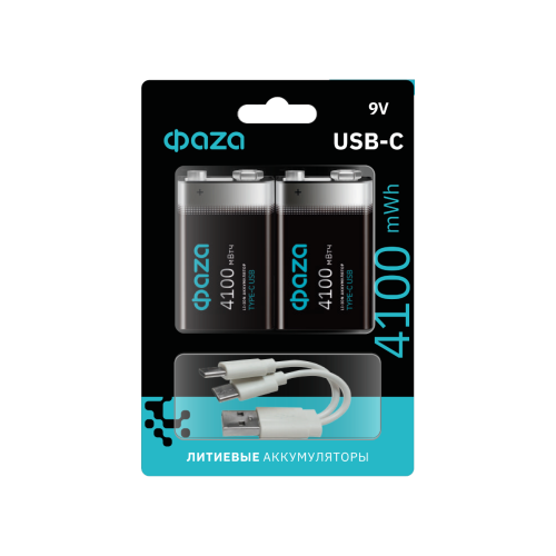 Аккумулятор ФАZА  9V 4100 mWh USB BL-2