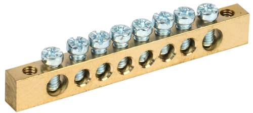 Шина PEN "земля-ноль" 6х9мм 8/2 (8групп/креп по краям) ИЭК