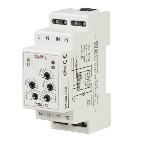 Реле времени Zamel 16А IP20 на DIN рейку РСМ-04 многофункциональное