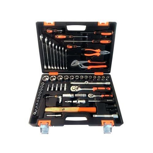 Набор инструментов, 1/2" , 1/4" , CrV, пластиковый кейс 76 предм Вихрь 