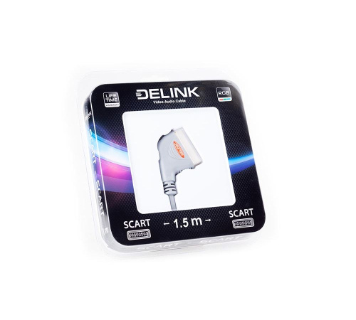 Шнур Delink SCART-SCART "GREY" пластик 1,5м (S210