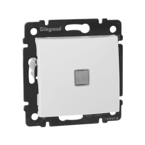 Переключатель 1-клав. с подсв. Бел Valena