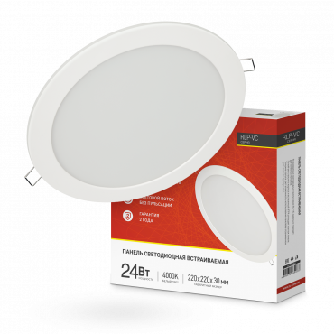 Панель светодиодная круглая RLP-VC 24Вт 230В 4000К 1920Лм 220мм белая IP40 IN HOME