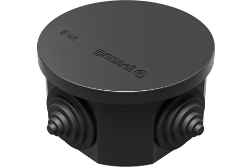 Коробка распаячная открытой установки D75х40 IP44 цвет-черный  (60шт)  41237-05