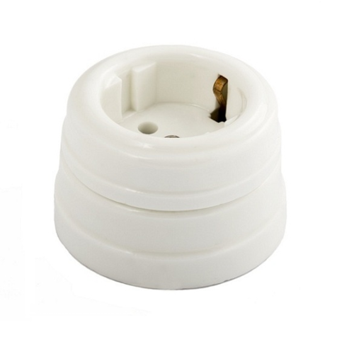 Розетка з/к  в комплекте с подъемной рамкой, белая (6/48)